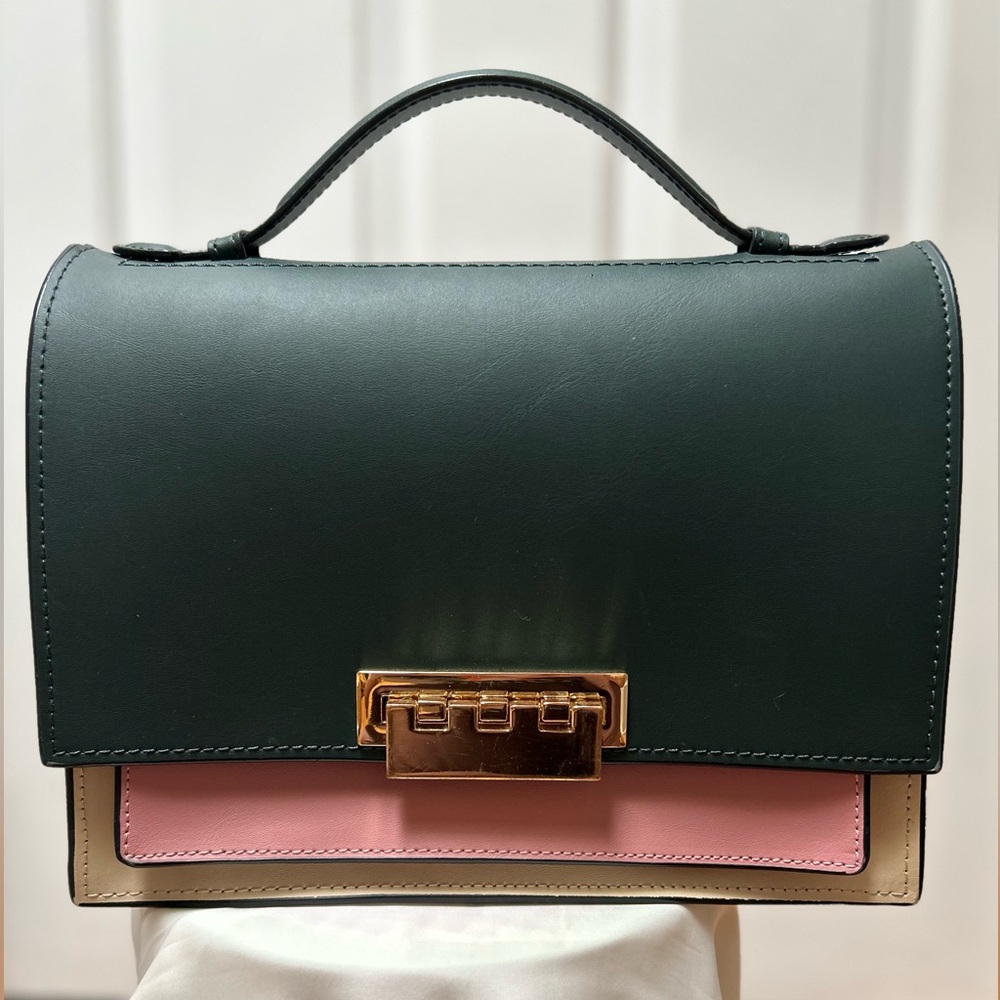 Zac Posen Shoulder Bag Earthette Accordeon Dark Bayberry